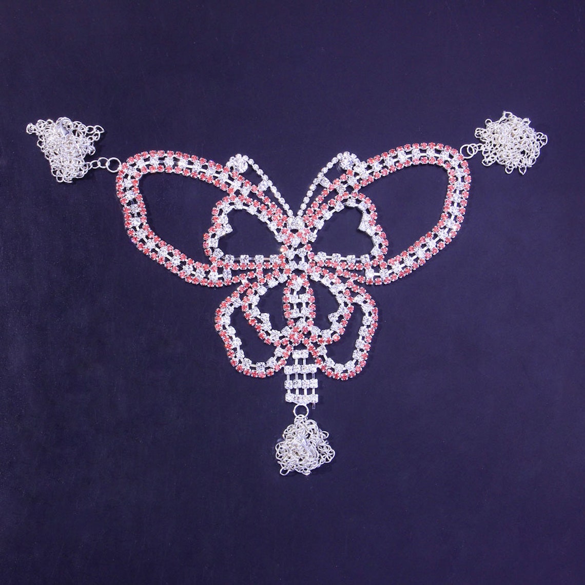 Butterfly Crystal Rhinestone Body Chain Jewelry Lingerie Set Etsy