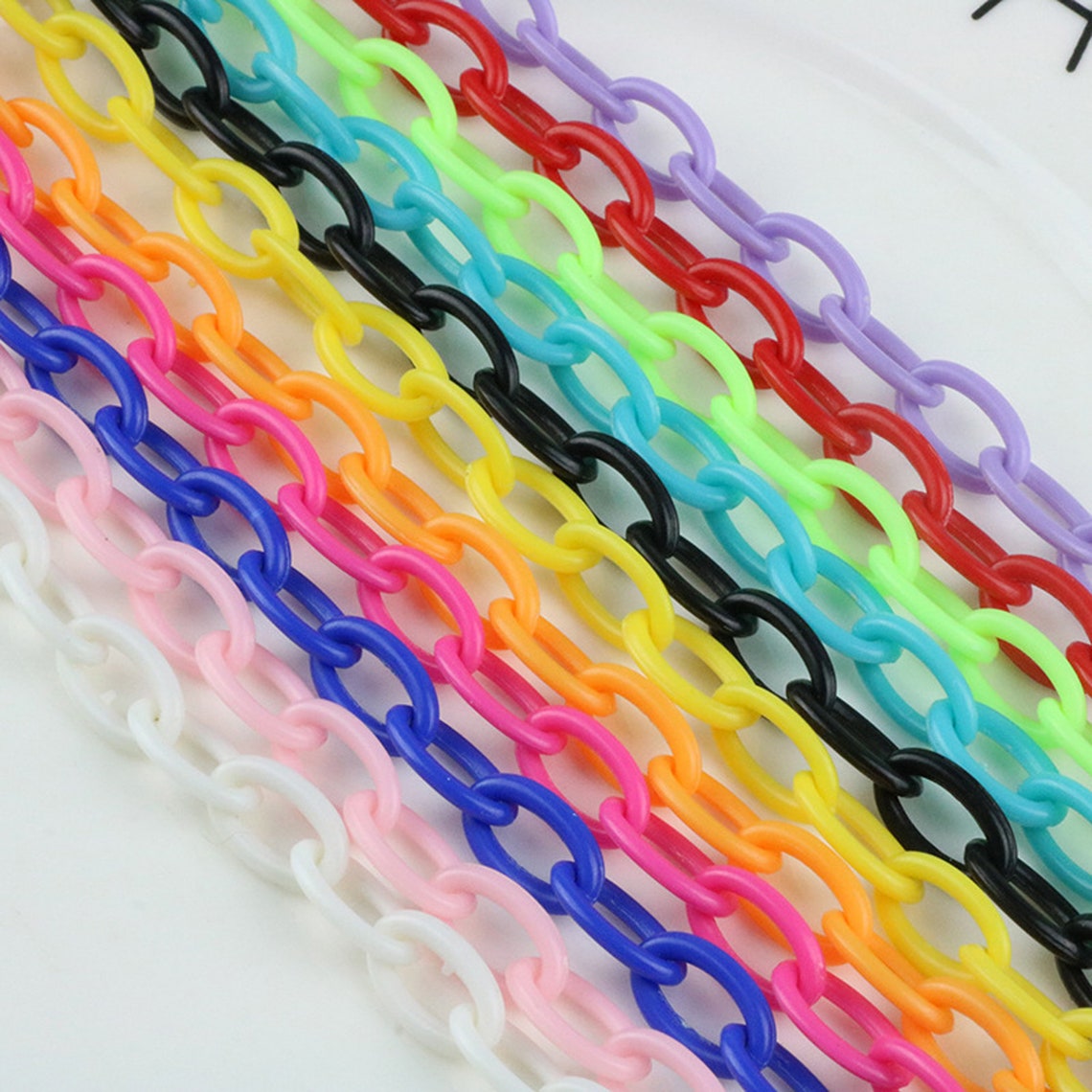 Small Plastic Chain 13x8 mm links 1.7 mm thick Craft Chain Etsy