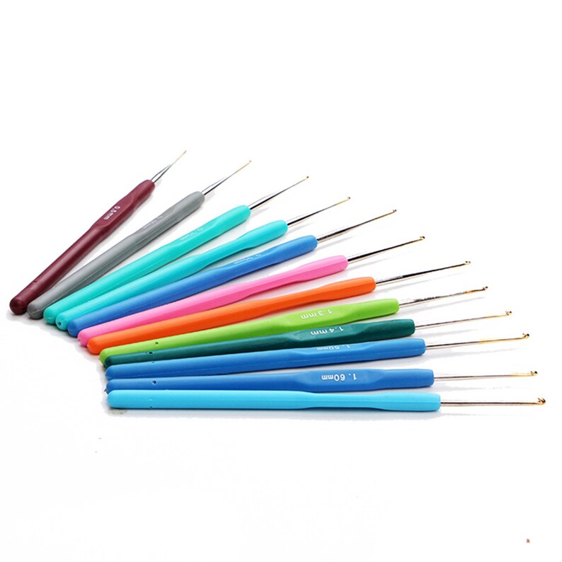 Rubber Handle Crochet Hook Set 0.51.9mm Crochet Hook Set Etsy