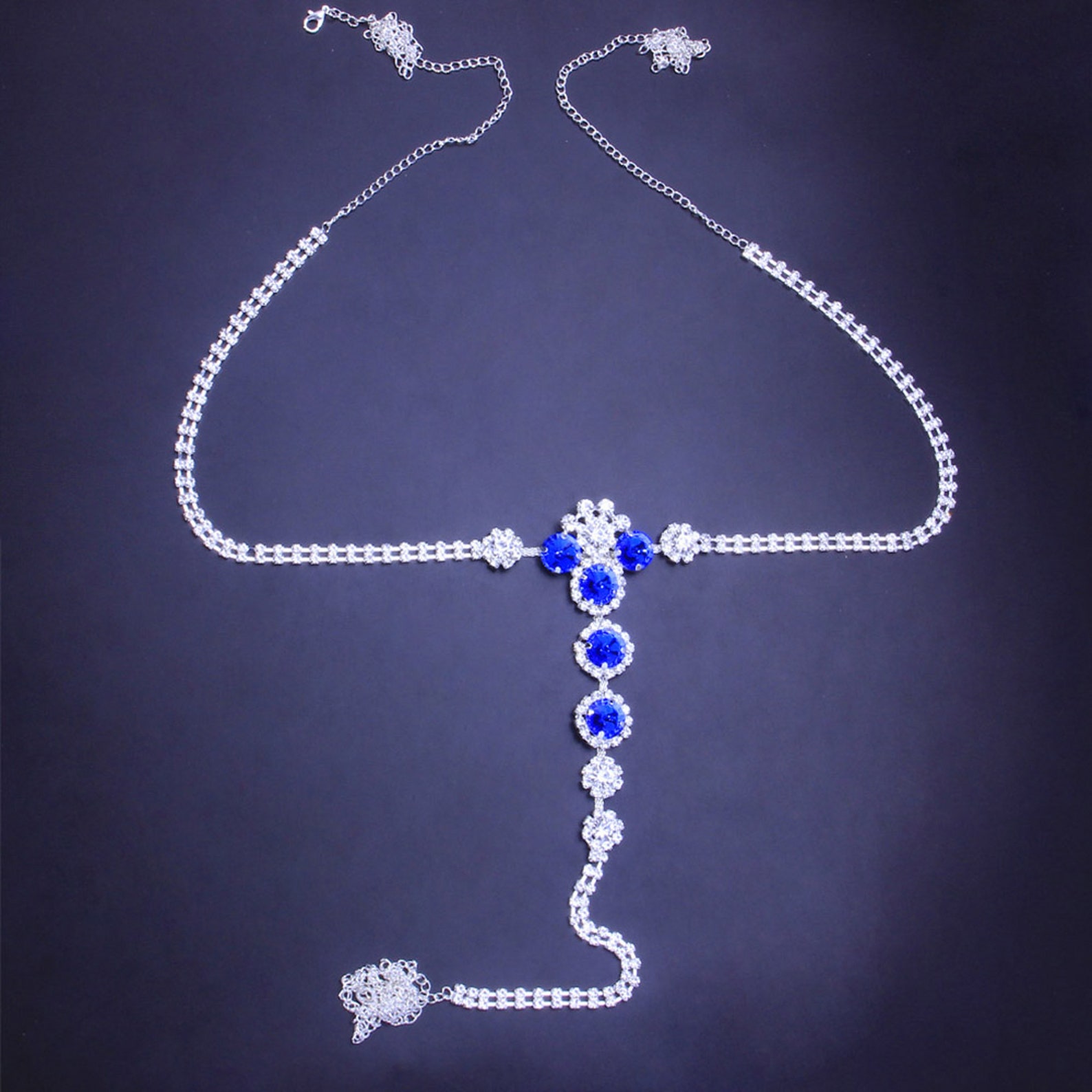 Sexy Body Chain Blue Crystal Thong Bikini Jewelry for Women Etsy