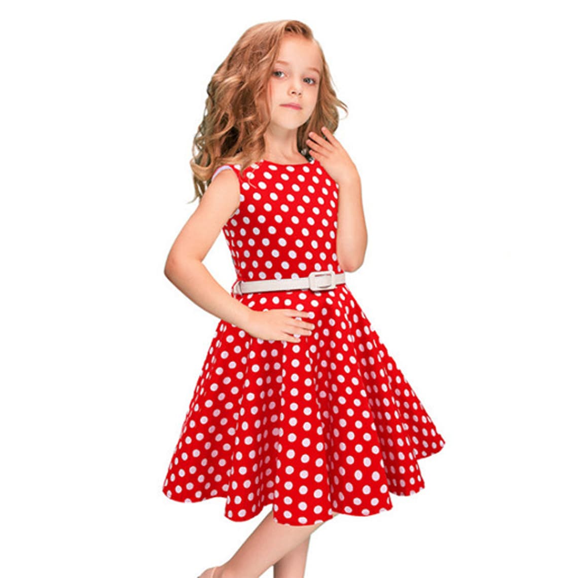Toddler Girls Polka Dot Ruffle Trim Belted Dress Toddler | Etsy