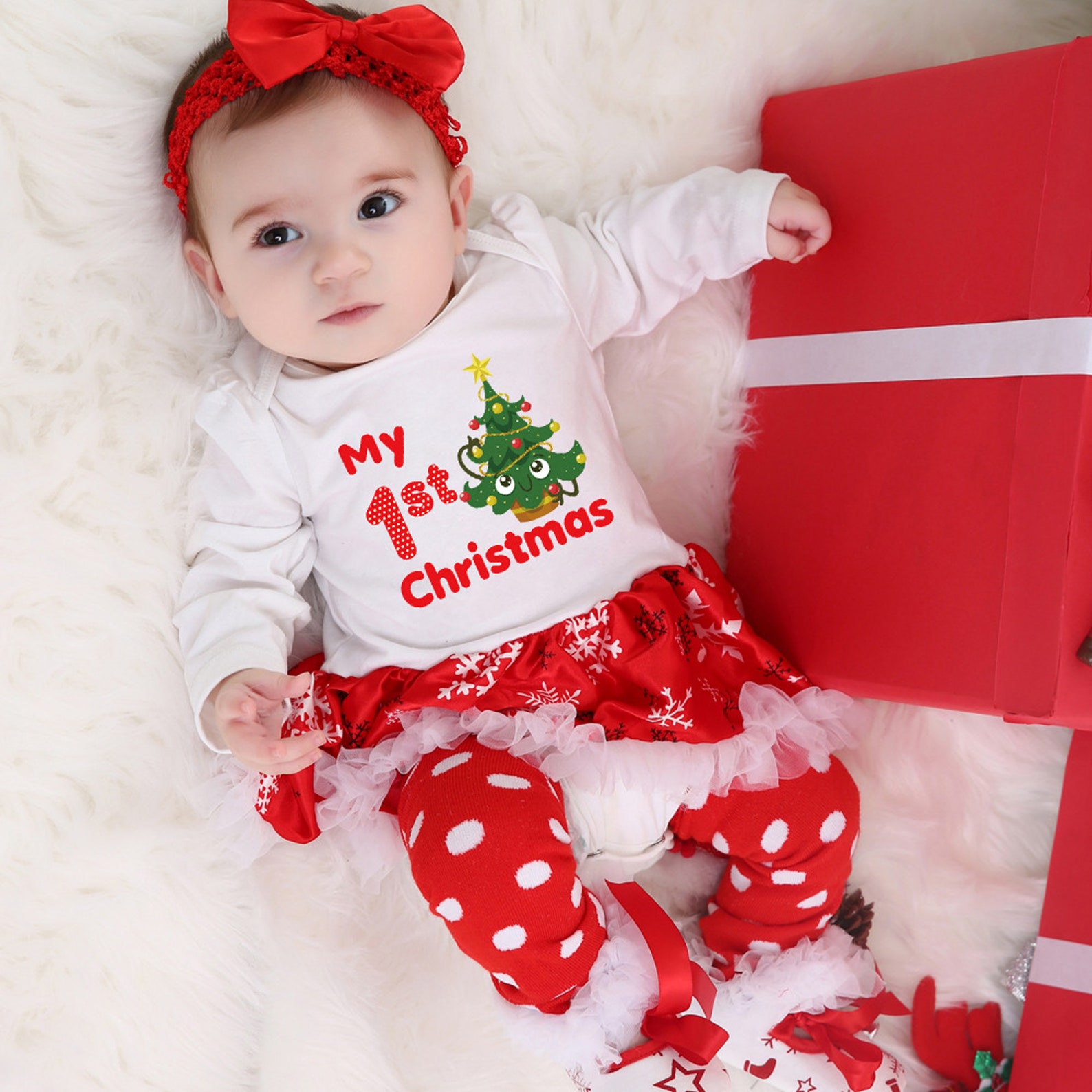 Newborn Baby Girl Boy Christmas Outfits 4PCS First Christmas Etsy