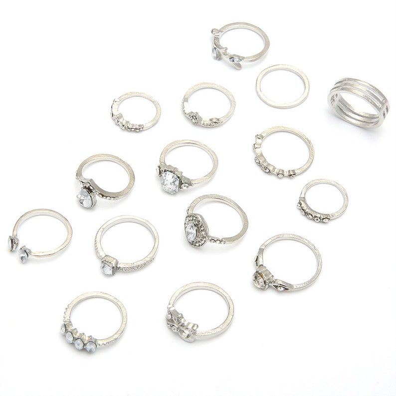 15 Piece Unique Rings Bohemian Knuckle Stacking Ring Set for - Etsy