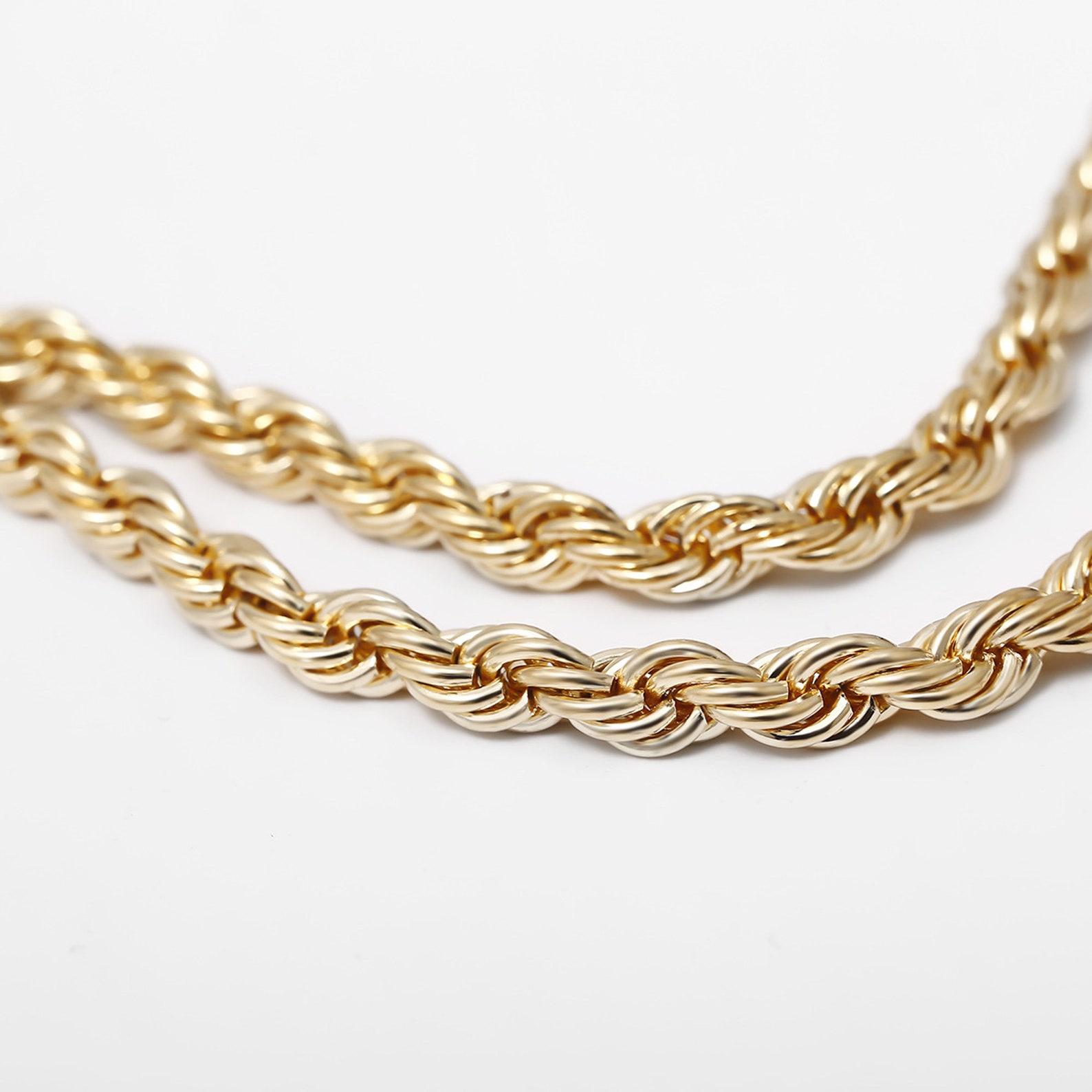 Bohemian Gold Tone Metallic Rope Chain Choker Necklace Etsy