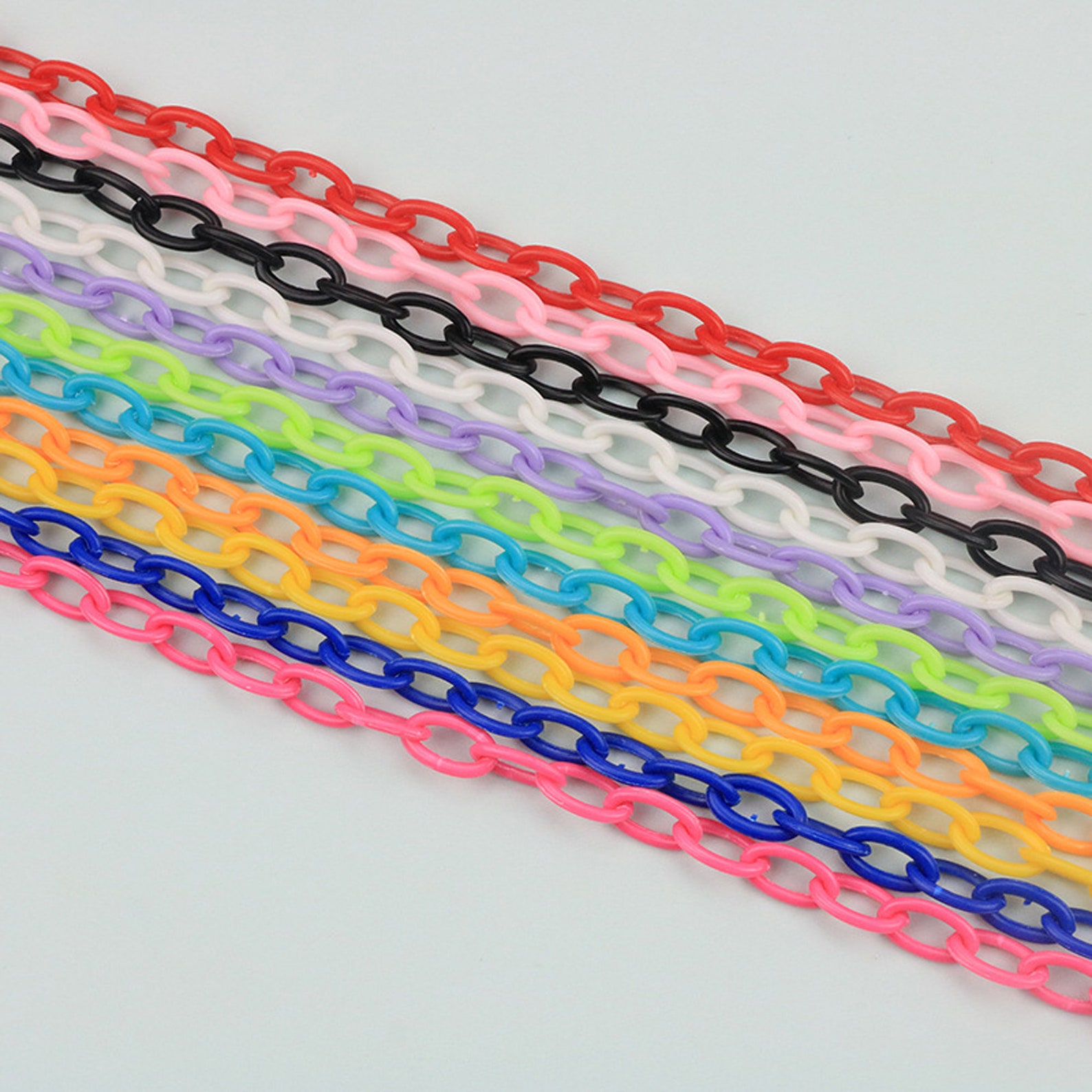 Small Plastic Chain 13x8 mm links 1.7 mm thick Craft Chain Etsy
