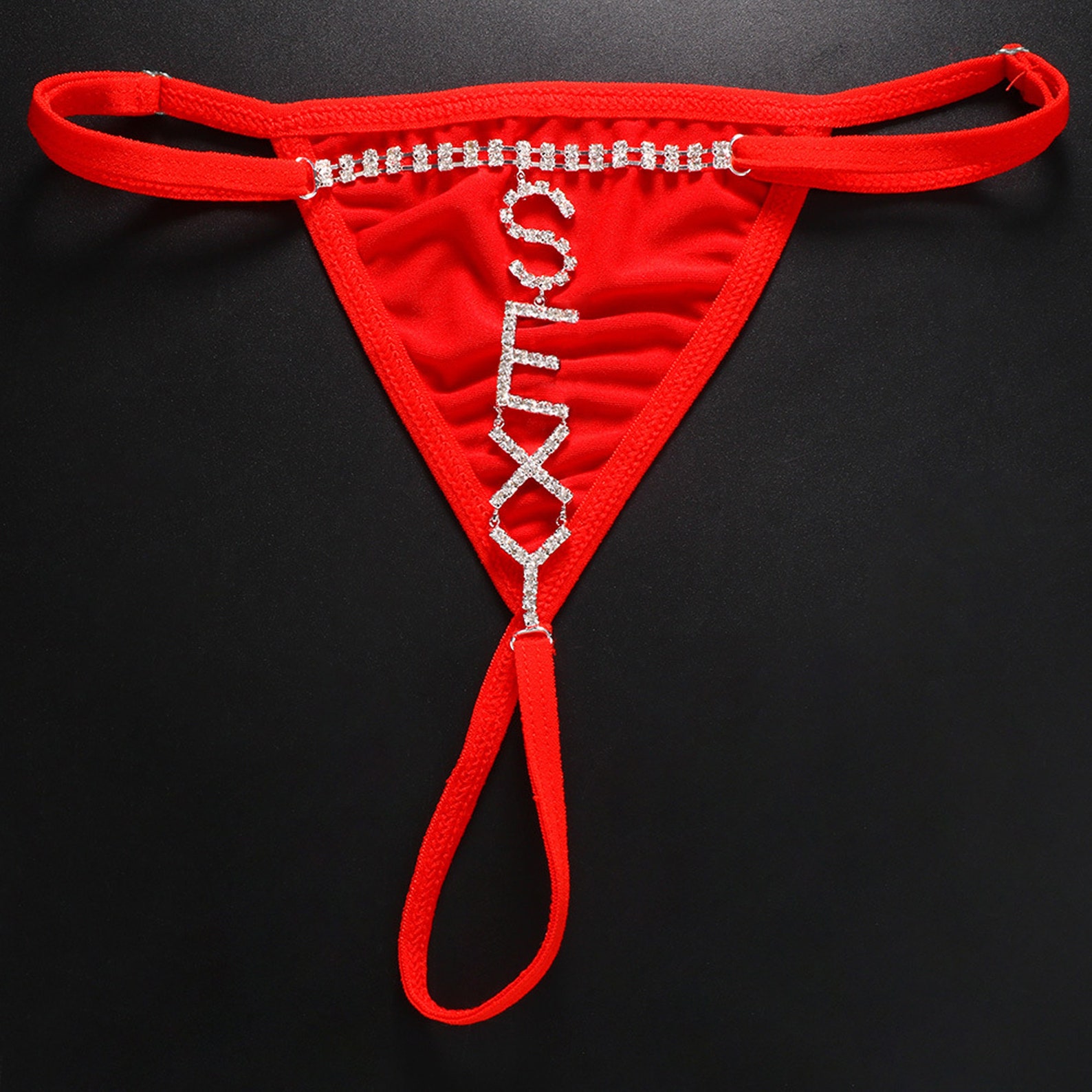 Rhinestone Letter sexy Thong Amateur Micro - Etsy