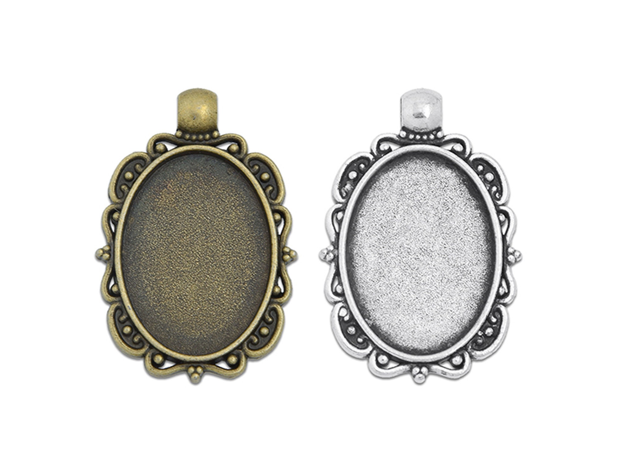 18x25mm Oval Pendant Tray Blank Base Cameo Cabochon Base Setting 30 M062 18x25mm Oval Pendant Tray Blank Base Cameo Cabochon Base Setting 30 M062
