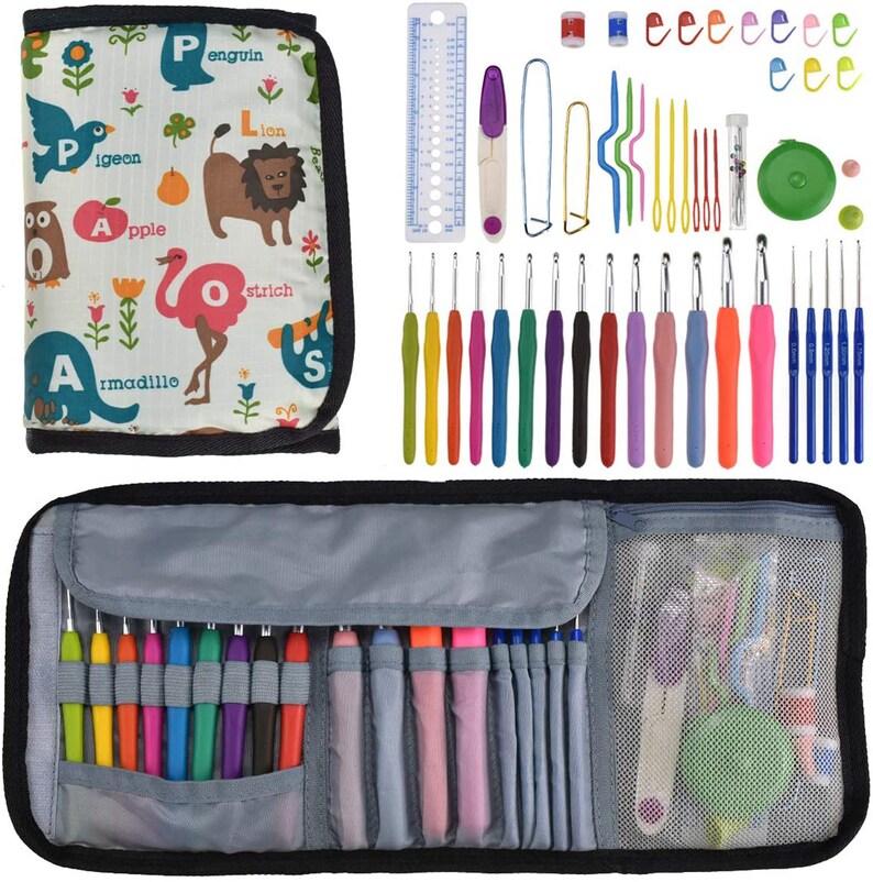 Set of 59 Ergonomic Crochet Hooks Set With Caseknitting Etsy