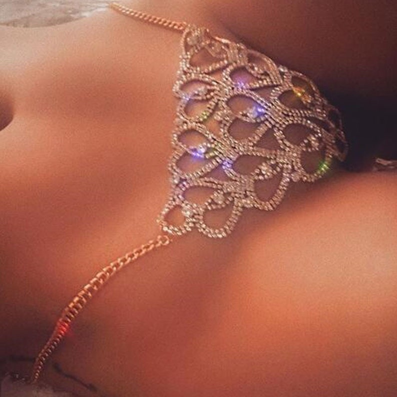 Sexy Bling Crystal Underwear Jewelry Heart Shaped For Women Etsy