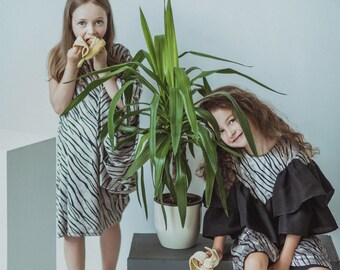 Girl dress/ girl summer dresses/ girl rayon dress/little girl dress/ asymmetric girl dress
