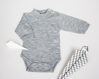 Hippo tale Body/ Merino wool baby body/ woolen baby body/Merino wool baby bodysuit