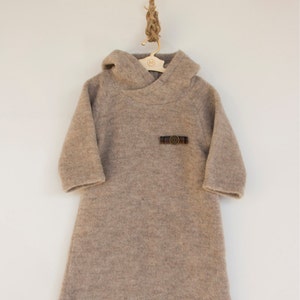 Summer SALE Merino wool baby dress / Woolen hoody dress/ Eskimosa dress imagem 1