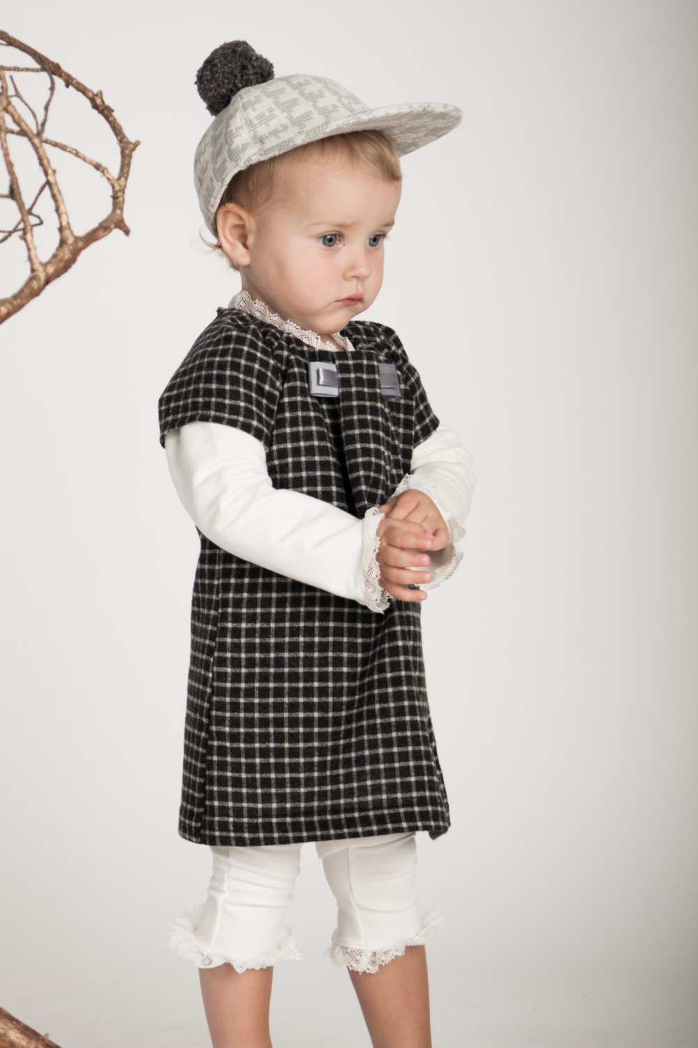 Grey Checked Woolen Dress/ Woolen Dress for Baby Girl/ Dress - Etsy