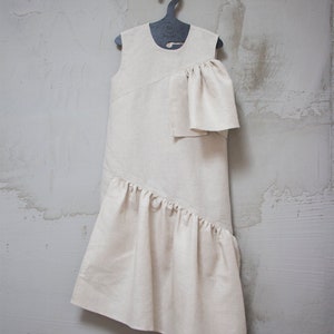 Girl linen dresses/ girl summer dresses/ girl dress/little girl dress/ ribbon dress