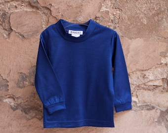 NEW! Baby 100% Virgin Wool ink blue long sleeve blouse/ Baby virgin wool top
