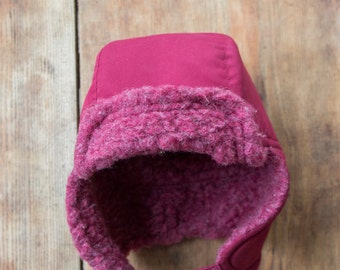 SALE !!!! Cherry Trapper hat/ Merino wool cap/ waterproof cap