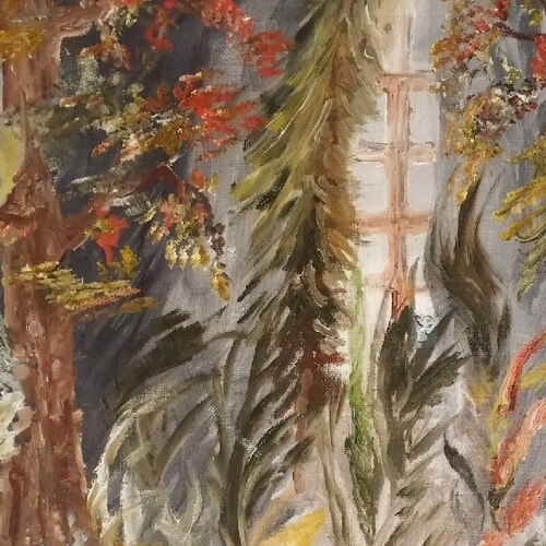 Shops Oil painting of KITTEN in a FALL WINDOW