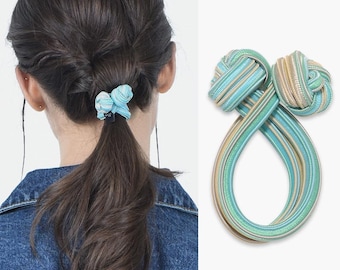 Dolly Hair Tie 031B Sweet Mint Taffy - Ponytail Holder Hair Elastic