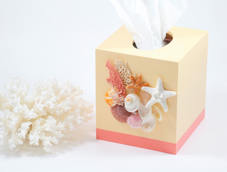 Seashell Tissue Box Cover Beach Decor Shell Tissue Box - Etsy