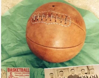 Antique Style Leather Basketball - Great for Man Cave! Vintage Basketball ,