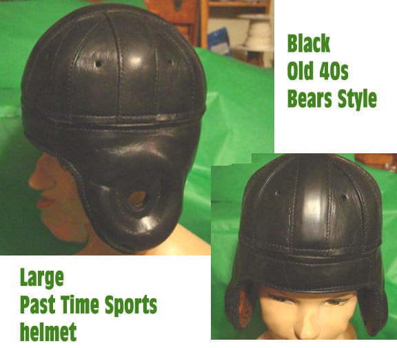 1930-40s Chicago Bears leather football helmet Black Lg Adult