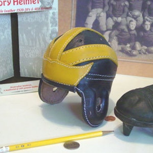 1915-1924 Dog Ear Leather Football Helmet Early Soft Leather Helmet Full  Size Dark Brown - Etsy