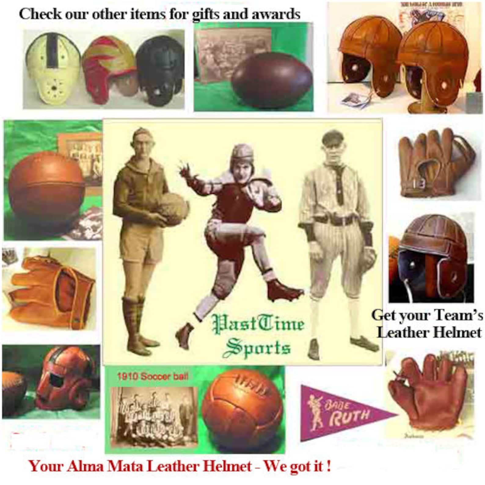 Leather Ram 1948 Style Mini Leather Football Helmet Etsy