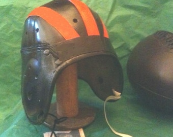 cordovan rust leather football helmet 1920 Jim Thorpe Full Size Rust Cordovan Leather Helmet Full Size