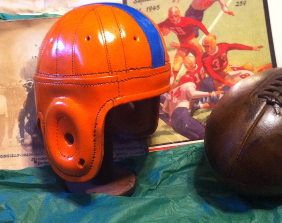 1940 Wisconsin Badger Leather Football Helmet Lg adult