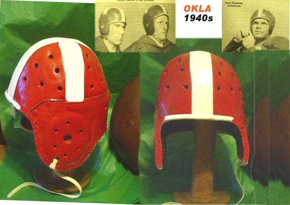 1940 OU Oklahoma Leather Football Helmet Full Size - Etsy Israel 1940 OU Oklahoma Leather Football Helmet Full Size - Etsy Israel