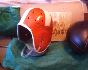 cordovan rust leather football helmet 1920 Jim Thorpe Full Size Rust Cordovan Leather Helmet Full Size