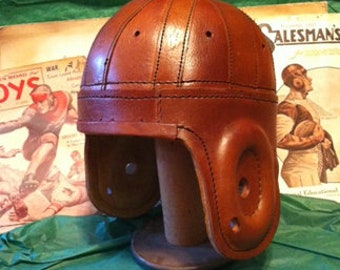 cordovan rust leather football helmet 1920 Jim Thorpe Full Size Rust Cordovan Leather Helmet Full Size