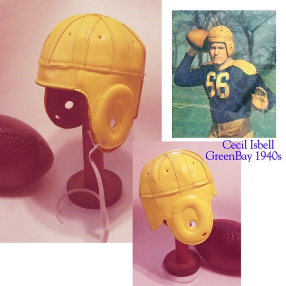 1940 Green Bay Packer Leather Football Helmet Full Size Adult - Etsy 1940 Green Bay Packer Leather Football Helmet Full Size Adult - Etsy