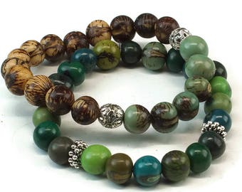 Acai Stacking Bracelet Acai beads Organic bracelet Stretch | Etsy