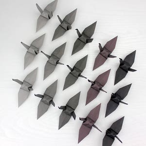 100 grau Origami Kranich Chiyogami Grautönen Farbe Kraniche aus Papier für Hochzeit Dekoration Partei Geburtstagsgeschenk