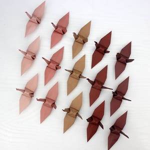 100 Coffee Origami Crane Chiyogami Paper Brown Shades Color Cranes for Wedding Decoration Birthday Party Gift