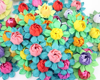 30 Origami Lotus Papier Bloem Waterlely Handgemaakte Kleurrijke Bloesem Tafel Bruiloft Gunsten