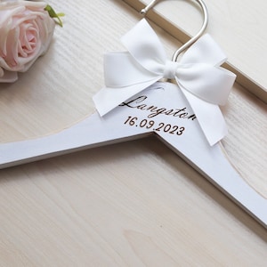 Personalized Wood Wedding Hanger: Engraved Bridal Party Gift