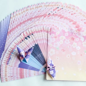 Japanese Floral Origami Paper: Cherry Blossom Washi Paper (60 Sheets)
