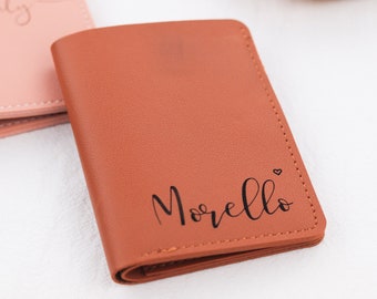 Personalisierter PU-Leder-Kartenhalter: Gravierte Brieftasche