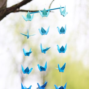 Origami Paper Crane Baby Mobile: Shades of Color Nursery Decor