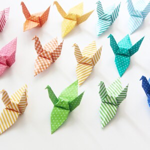 60 Chiyogami Print Mix Candy Colors Origami Paper Cranes Different Patterns Paper Japanese Bird Crane Wedding Paper Decoration