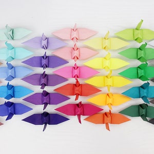 100 Multi Origami Kran Chiyogami Papier Shades Farbe Kräne für Hochzeitsdekoration Geburtstags-Party-Geschenk Mischfarben