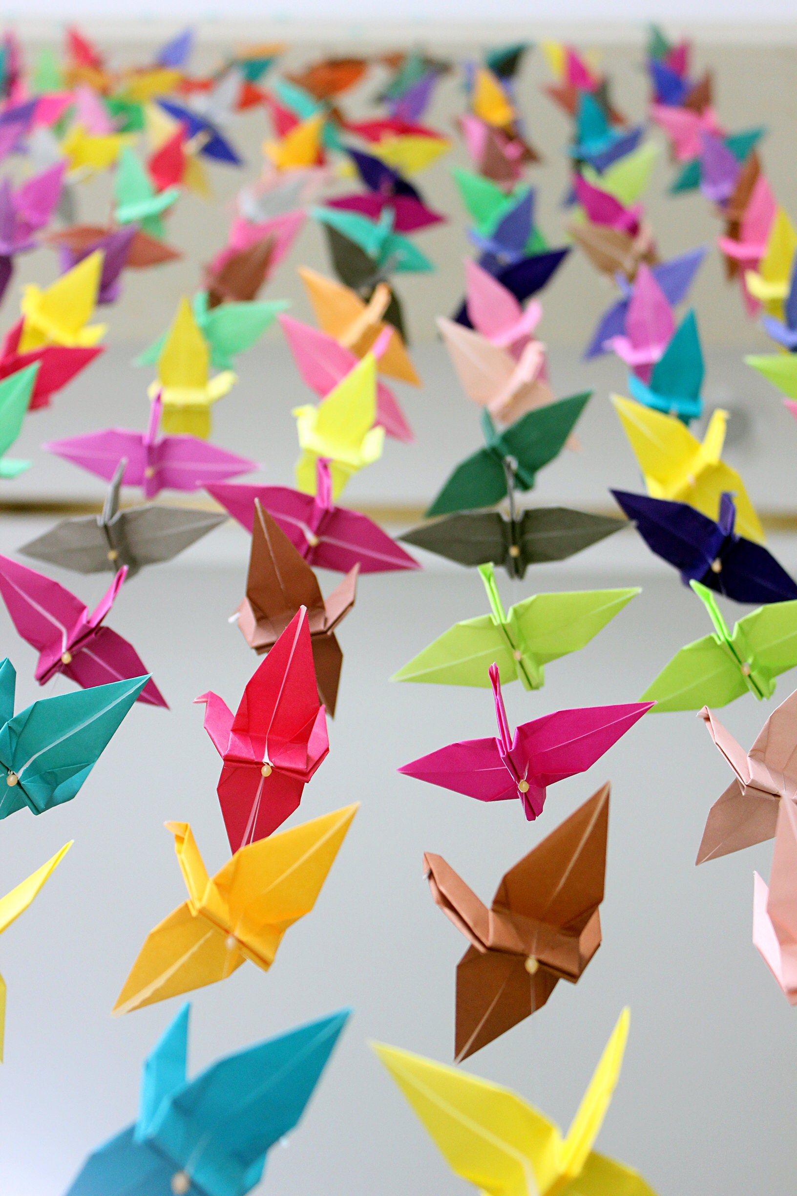 Origami Crane Garland: 200 Mixed Color Paper Birds Wedding Backdrop - Etsy