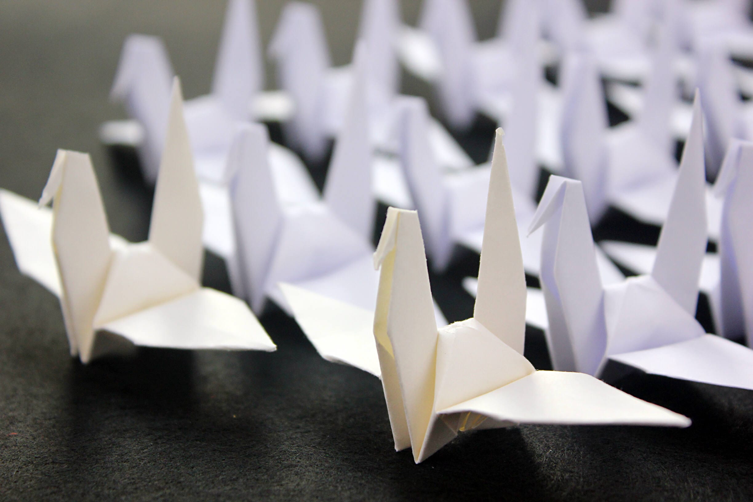100 Ivory Origami Cranes: Handmade Paper Wedding Decor
