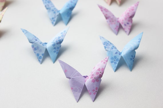 Sakura Chiyogami Origami Butterflies: 3D Paper Wall Art, Wedding Decor (60-Piece Set