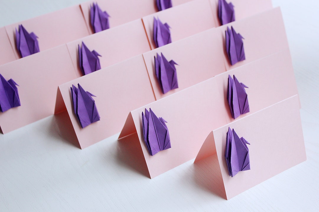 50 Blank Origami Guest Cards Place Escort Cards Place Card Holders Origami Cranes Wedding