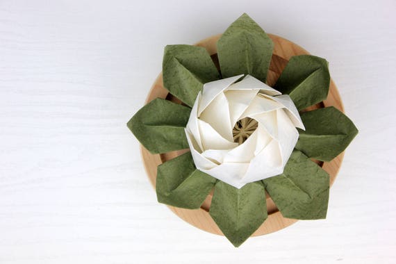 3 Origami Lotus Papier Blume Große Seerose Handgefertigte Bunte Farben Blühen Gastgeschenke Hochzeit