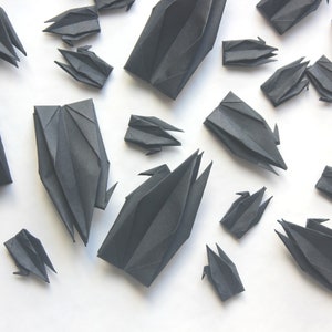 100 Origami Paper Crane Black Paper Bird Handmade Fold White Cranes for Wedding Decoration Birthday Party Gift
