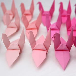 1000 Origami Kranich Großes Papier Vogel Rosa Farbkännchen Kraniche für Party Hochzeit Dekoration Mädchen Geschenk